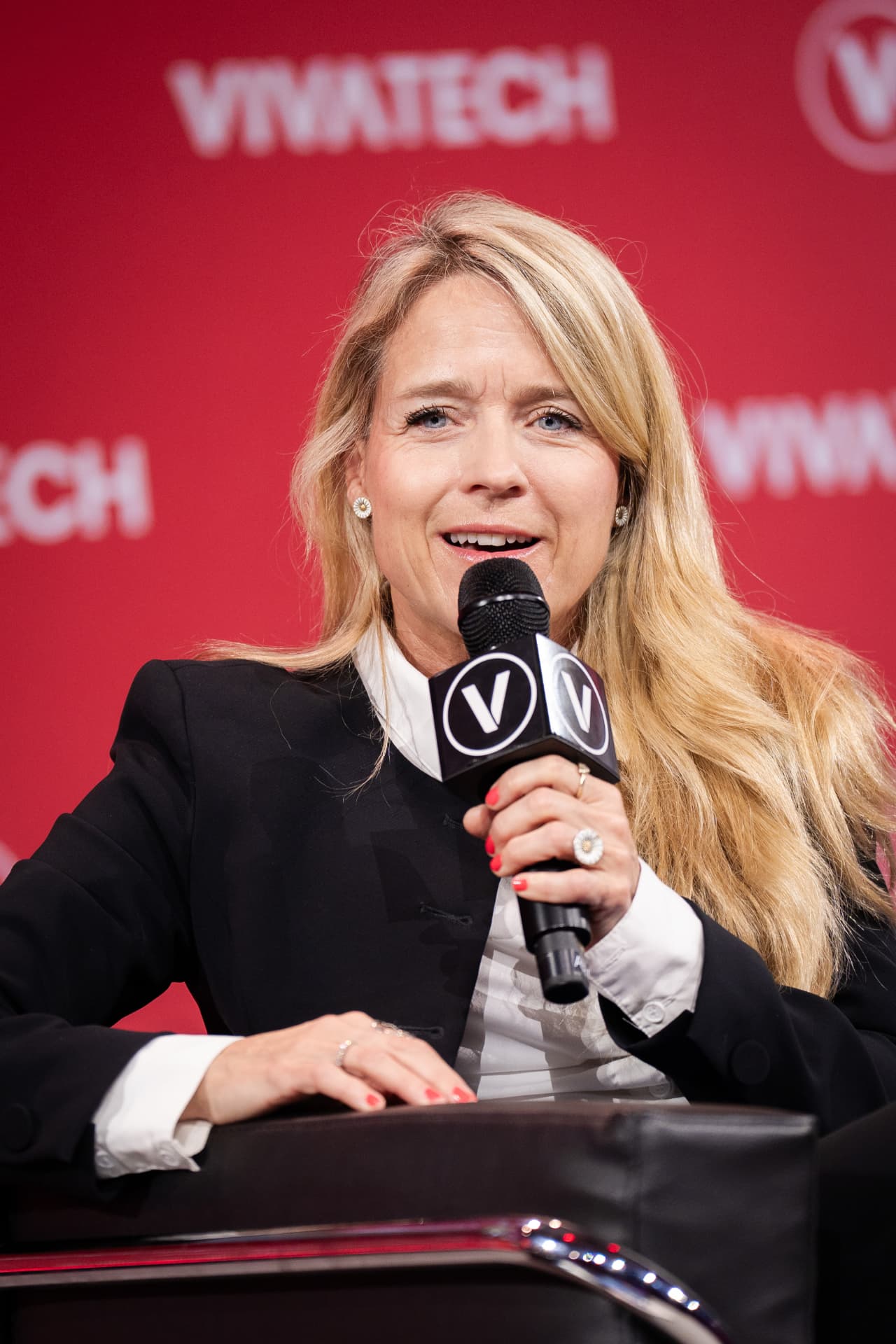 Louise Agersnap speaking at VivaTech in Paris