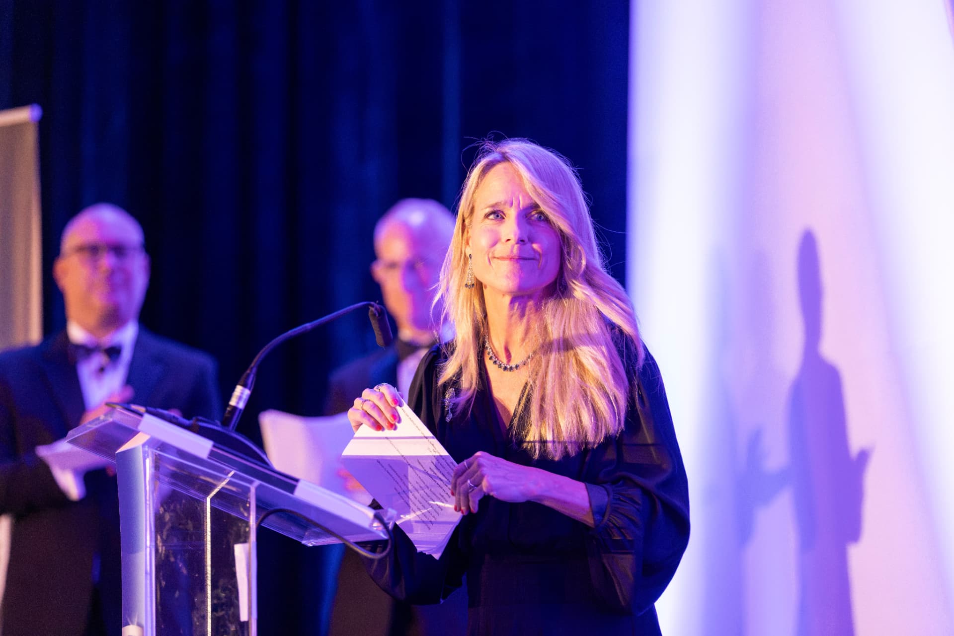 Louise Agersnap giving the evening address at the SRS Gala